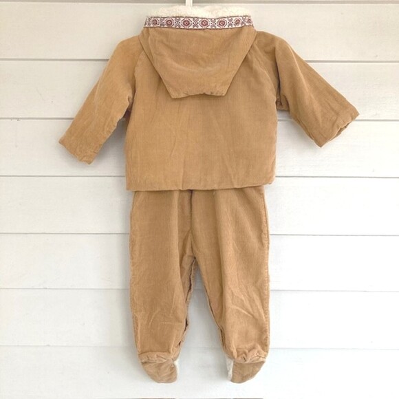 Danny Dare Vintage Courdoroy Nordic Sherpa Overalls & Jacket Set Baby L *read - Picture 2 of 10